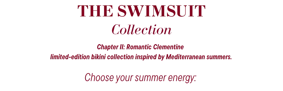 Promotional text for 'The Swimsuit Collection' on a white background